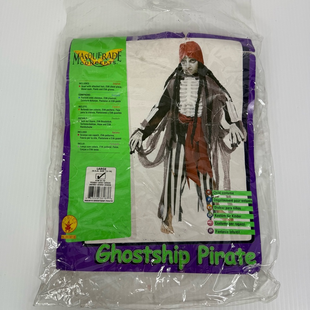 Ghostship Pirate Masquerade Fancy Dress Up Halloween Child Rubie's Costume Large